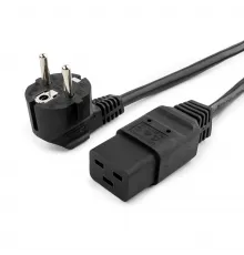 Шнур питания электрический силовой, серии TP-PC, EU-Schuko/IEC 60320 C19 прямой, 250B, 16A, 3х1.5 мм², 1.8 м