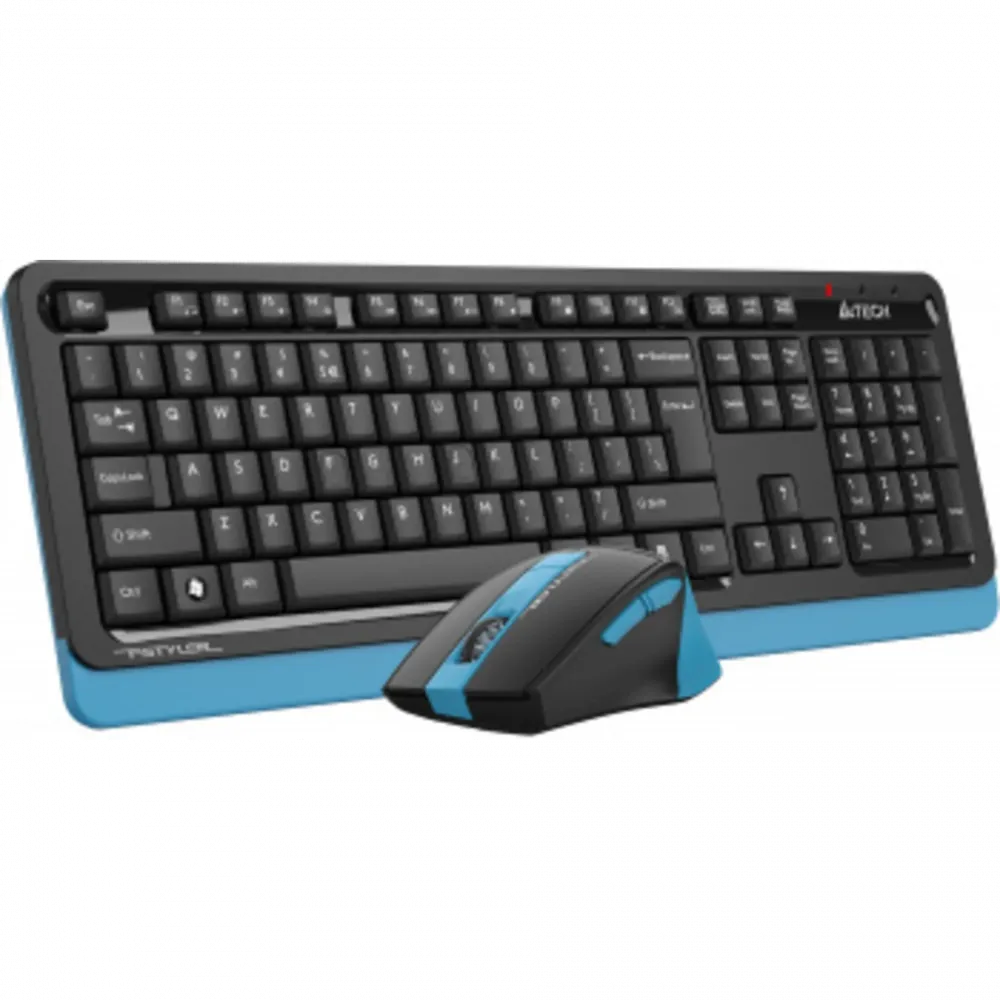 Клавиатура и мышь A4Tech Fstyler FG1035, черно-синие, беспроводные, USB