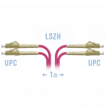 Патчкорд оптический LC/UPC-LC/UPC MM (OM4) Duplex 1 метр