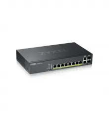 Коммутатор ZYXEL NebulaFlex Pro GS2220-10HP Hybrid L2 PoE+ Switch, 19 rack, 8xGE PoE+, 2xCombo (SFP / RJ-45), 180W PoE Budget, Standalone / Cloud Man