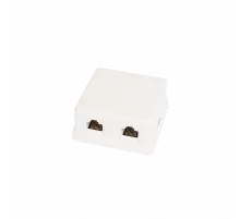 Настенная розетка NETLAN, 2 порта, Кат.5e (Класс D), 100МГц, RJ45/8P8C, 110, T568A/B, неэкранированная, белая, уп-ка 10шт.