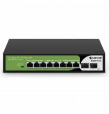 Неуправляемый PoE коммутатор, 8 портов GE PoE 110W + 2 порта uplink GE SFP