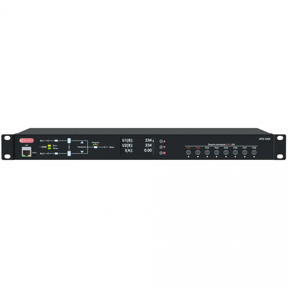 Автоматический стоечный переключатель ELEMY ATS-1205/16 1U, 220В, 16А