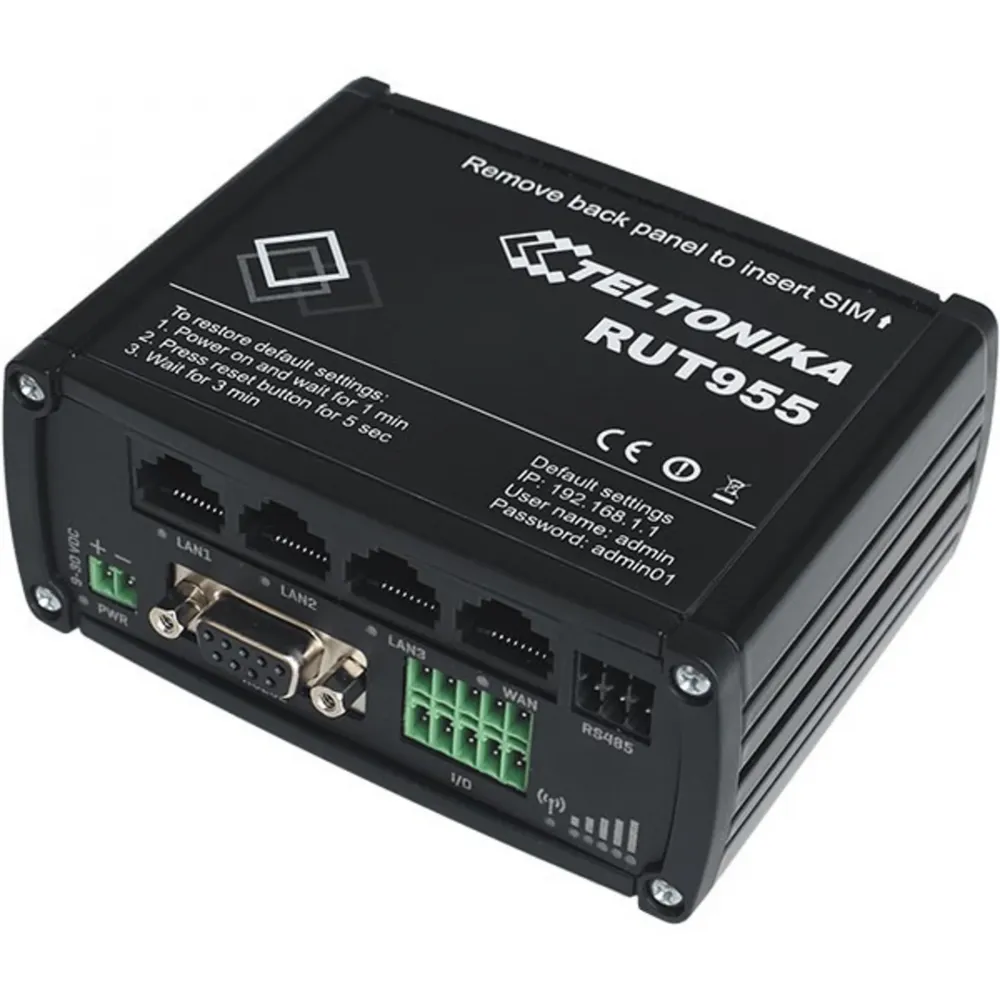Промышленный Wi-Fi/4G маршрутизатор Teltonika RUT955 с GNSS-антенной