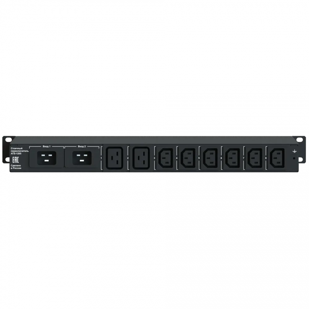 Автоматический стоечный переключатель ELEMY ATS-1205/16 1U, 220В, 16А