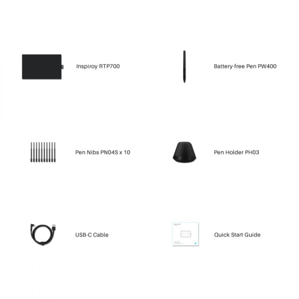 Графический планшет Huion RTP-700 11x6.8 дюймов, USB-C, черный