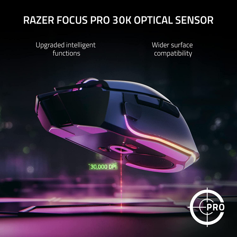 Мышь Razer Basilisk V3 Pro, RGB, USB-A/WL/BT, белый