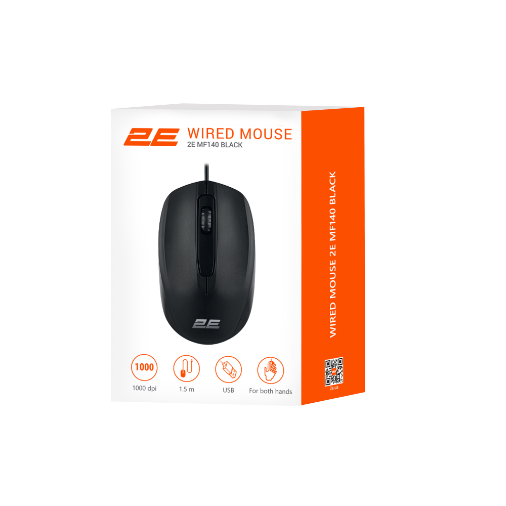 Мышь 2E MF140, USB-A, чорний