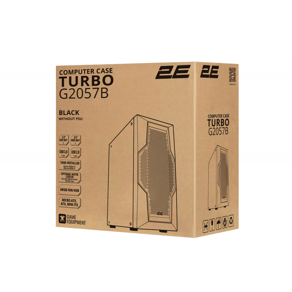 Корпус 2E GAMING Turbo G2057B без БП