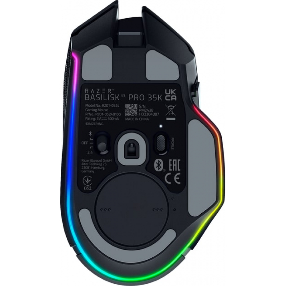 Мышь Razer Basilisk V3 Pro 35K, RGB, USB-A/WL/BT, чёрный