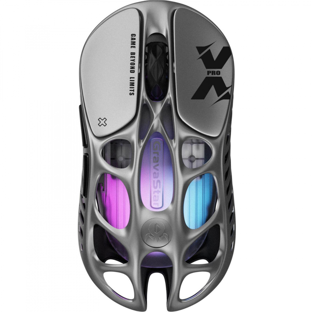 Мышь GravaStar Mercury X Pro, 8K, BT/WL/USB-A, RGB, черный