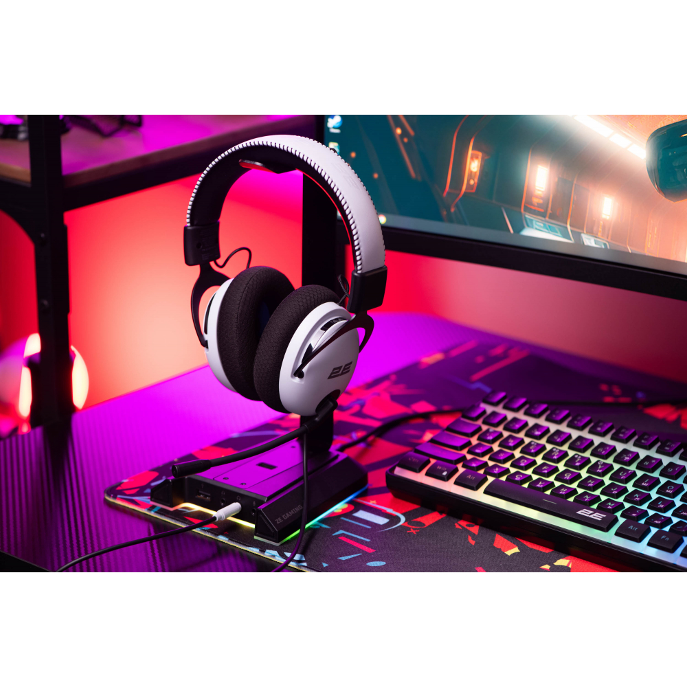Гарнитура игровая 2E GAMING HG310 V2, mini-jack, 1.5м, белый