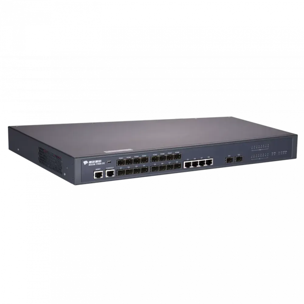 OLT BDCOM 3608B: 8 портов GEPON, 4 комбо-порта, 4xSFP, 2 SFP+, 2 БП AC