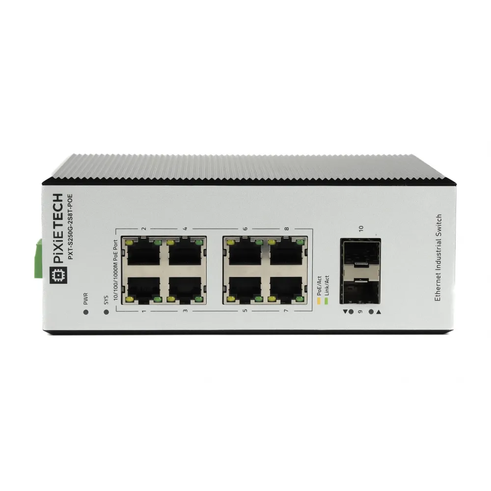 Управляемый промышленный POE коммутатор PXT-S250G-2S8T-POE