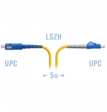 Патчкорд оптический LC/UPC-SC/UPC SM 5метров