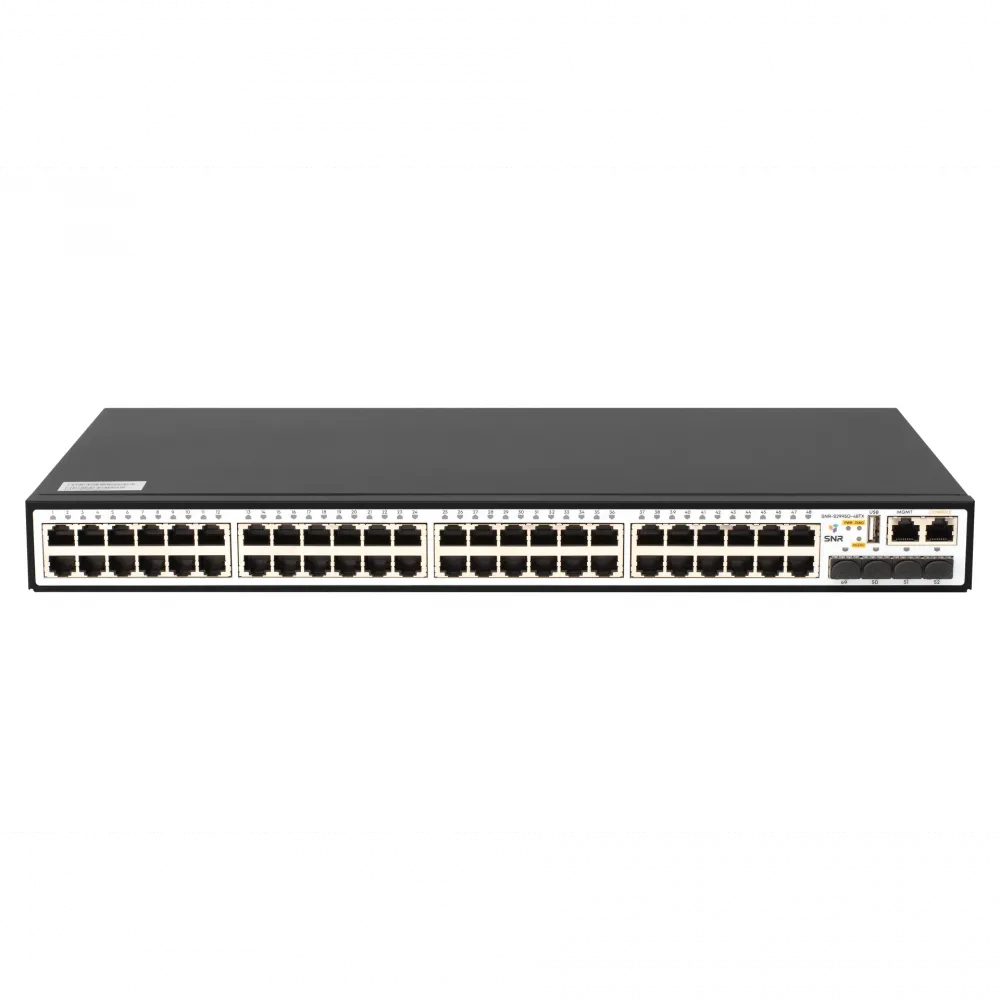 Управляемый коммутатор уровня 3 SNR-S2995G-48TX-RPS, 48 портов 10/100/1000Base-T, 4 SFP+ 10GbE
