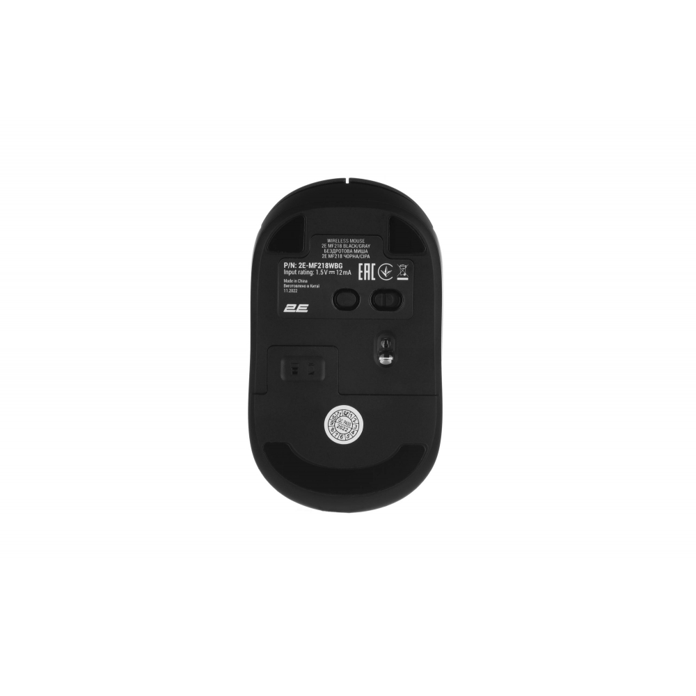 Мышь 2E MF218 Silent, WL/BT, чёрно-серый