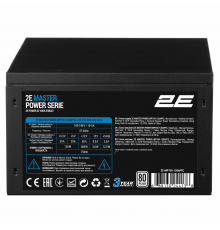 Блок питания 2E Master Power  (750W), >80%, 80+ White, 120мм, 1xMB 24pin(20+4), 1xCPU 8pin(4+4), 3xMolex, 5xSATA, 4xPCIe 8pin(6+2)
