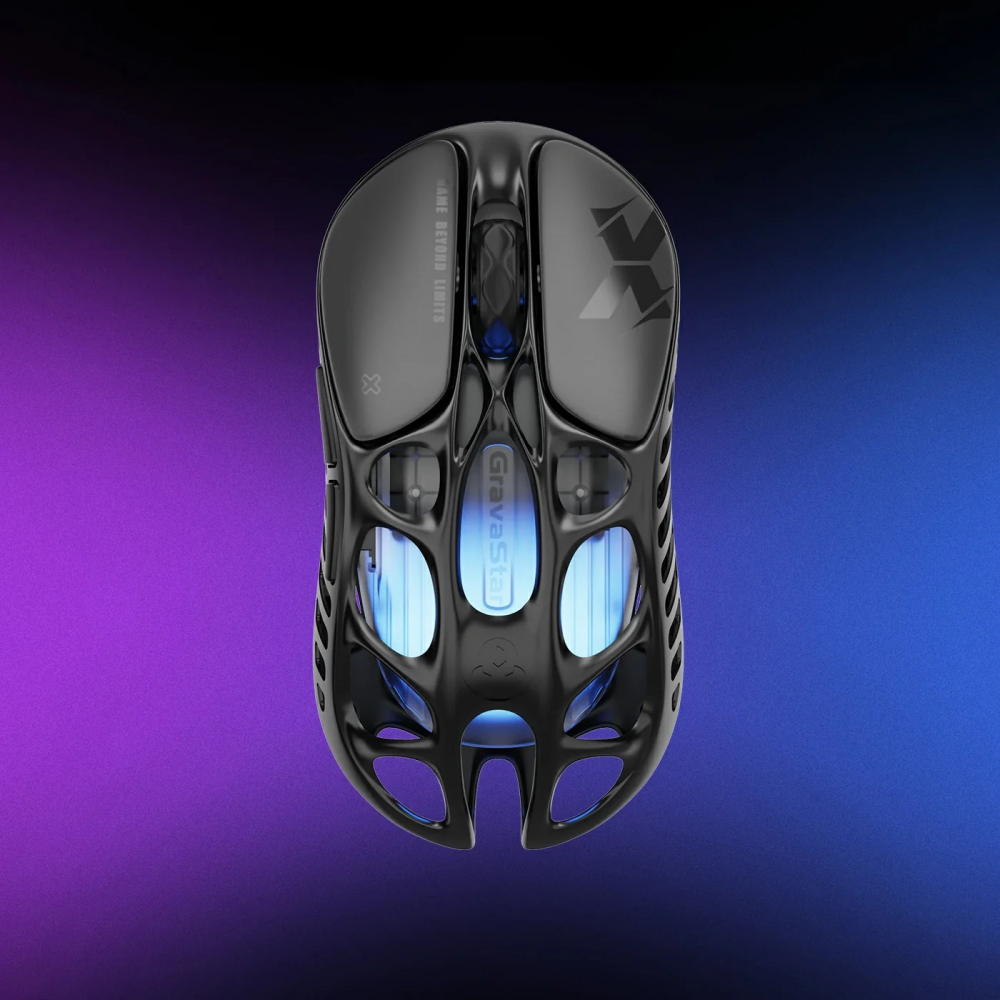Мышь GravaStar Mercury X, BT/WL/USB-A, RGB, чорний