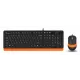 Клавиатура и мышь A4Tech Fstyler F1010 черно-оранжевые USB