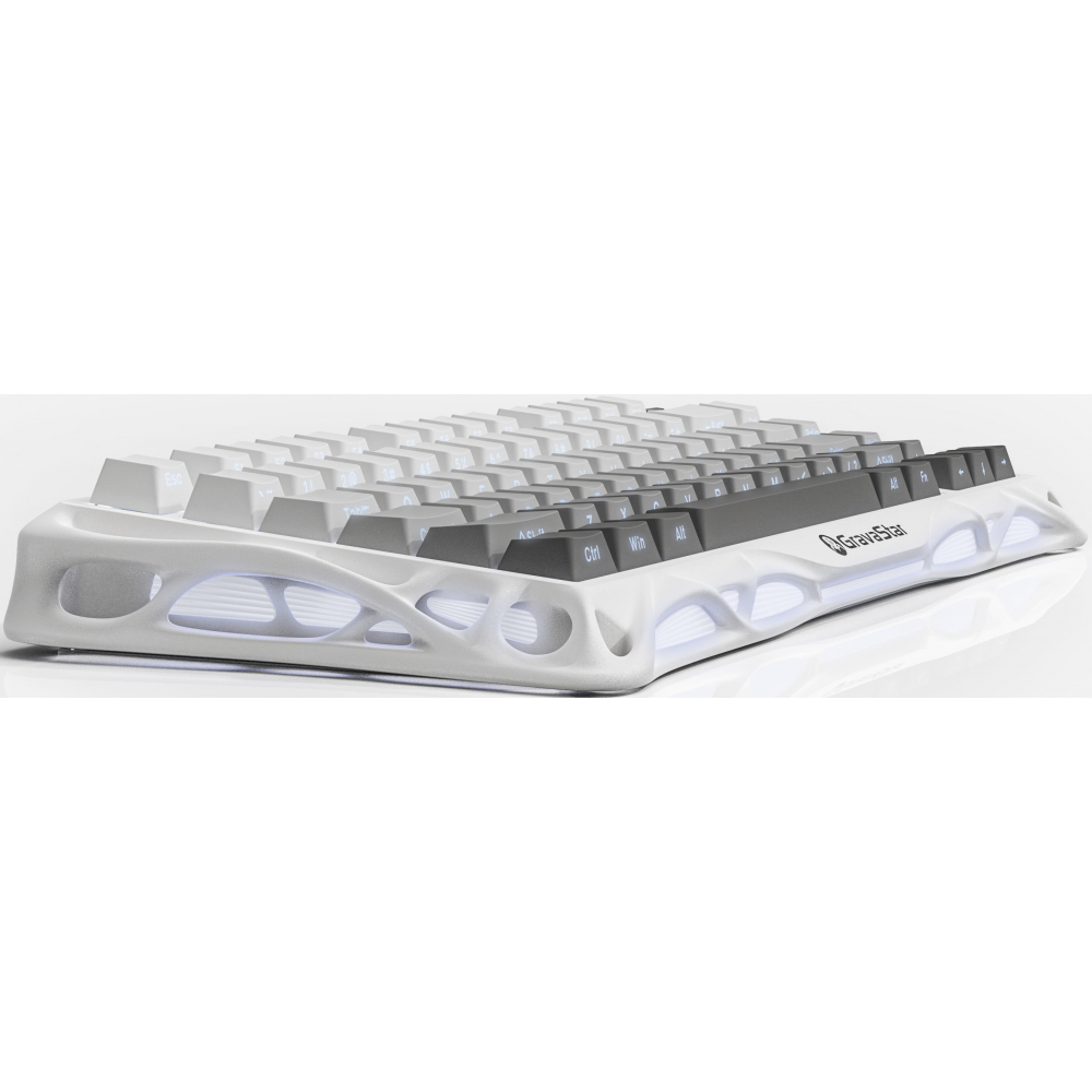 Клавиатура механическая GravaStar Mercury K1 80keys, GravaStar x Kailh Cheery Pink, EN, BT/WL/USB, белый