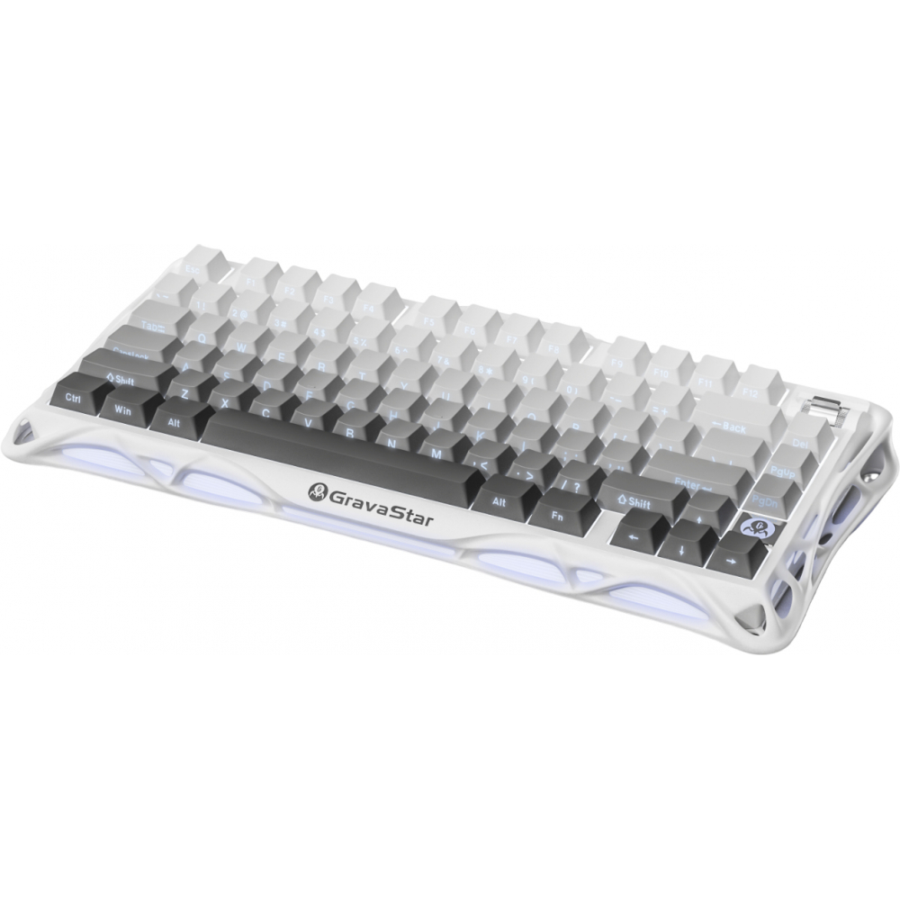 Клавиатура механическая GravaStar Mercury K1 80keys, GravaStar x Kailh Cheery Pink, EN, BT/WL/USB, белый