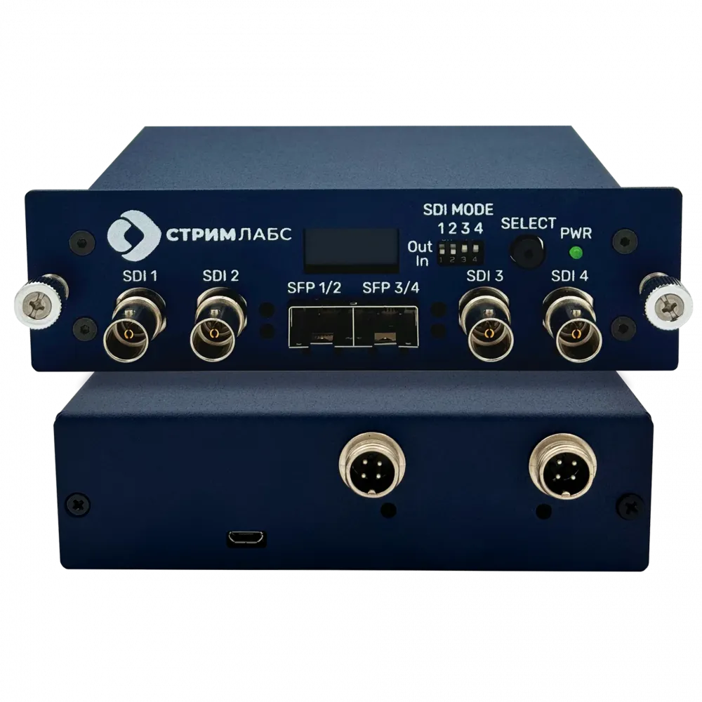 Четырехканальный конвертер 3G-SDI для передачи видео Stream Labs MediaXOptic