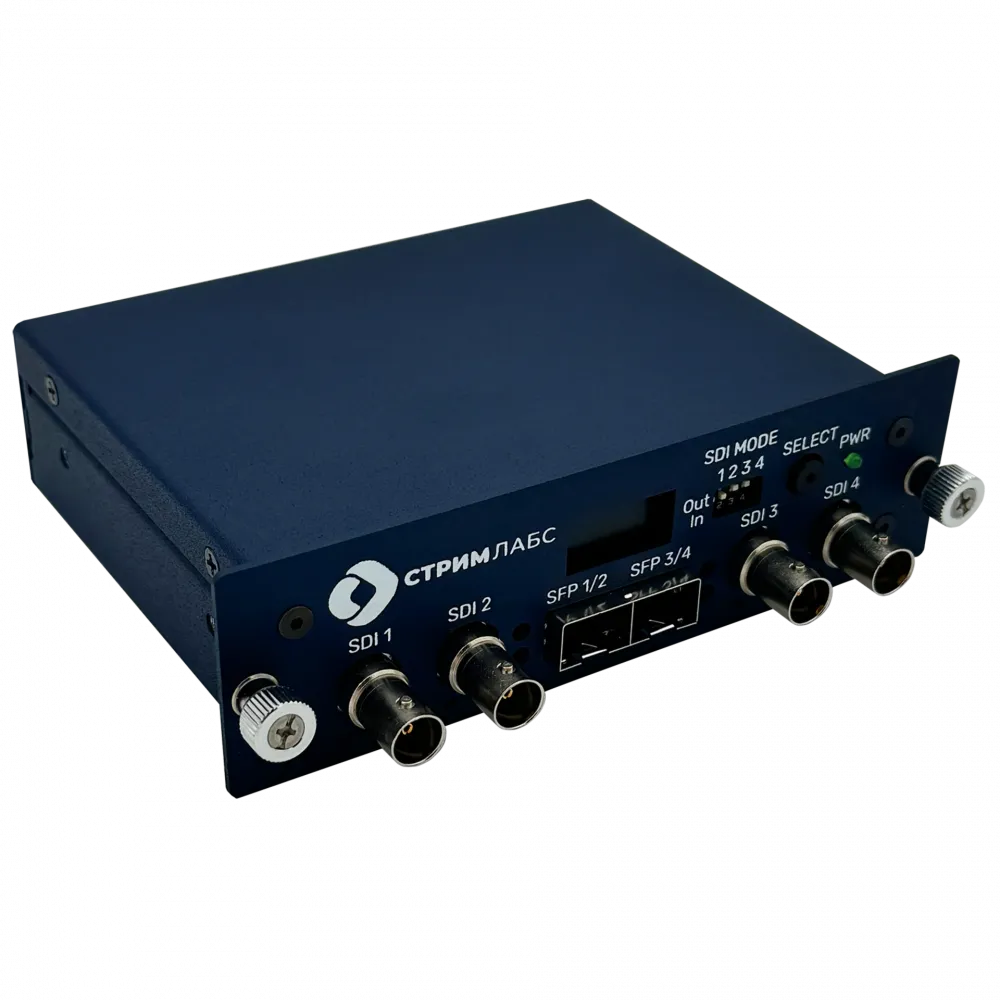 Четырехканальный конвертер 3G-SDI для передачи видео Stream Labs MediaXOptic