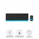 Клавиатура и мышь A4Tech Fstyler FG1010 беспроводные, черно-синие (FG1010 BLUE)