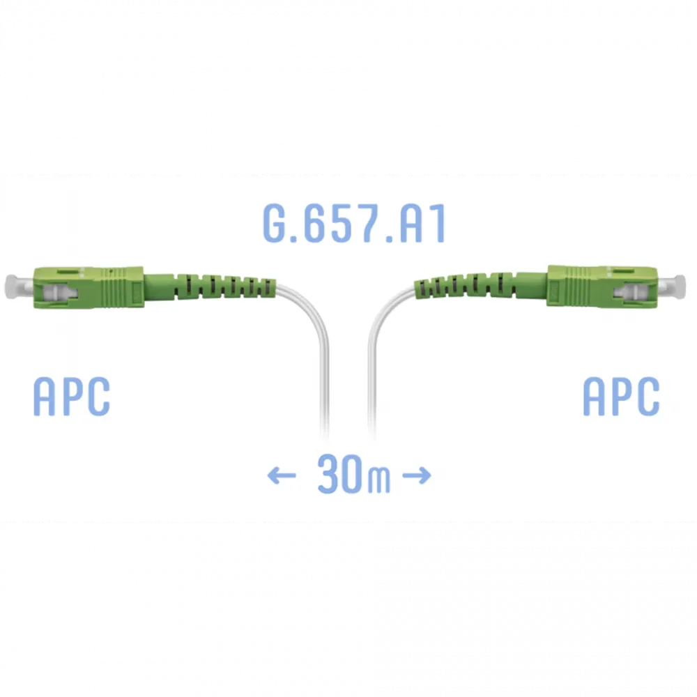 Патчкорд оптический FTTH SC/APC, кабель 604-02-01W, 30 метров