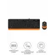 Клавиатура и мышь A4Tech Fstyler F1010 черно-оранжевые USB