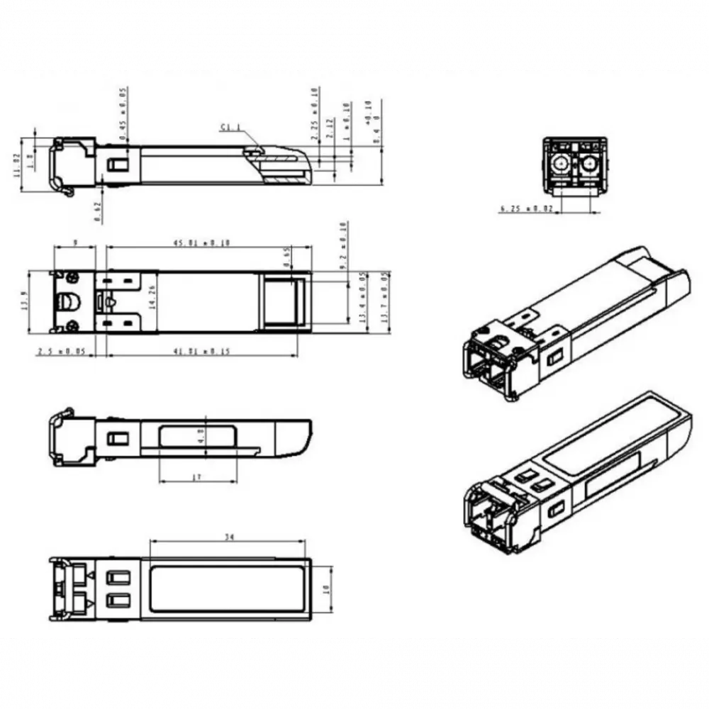 Модуль SFP 2.5G CWDM оптический, 1590нм, дальность до 120км (35dB)