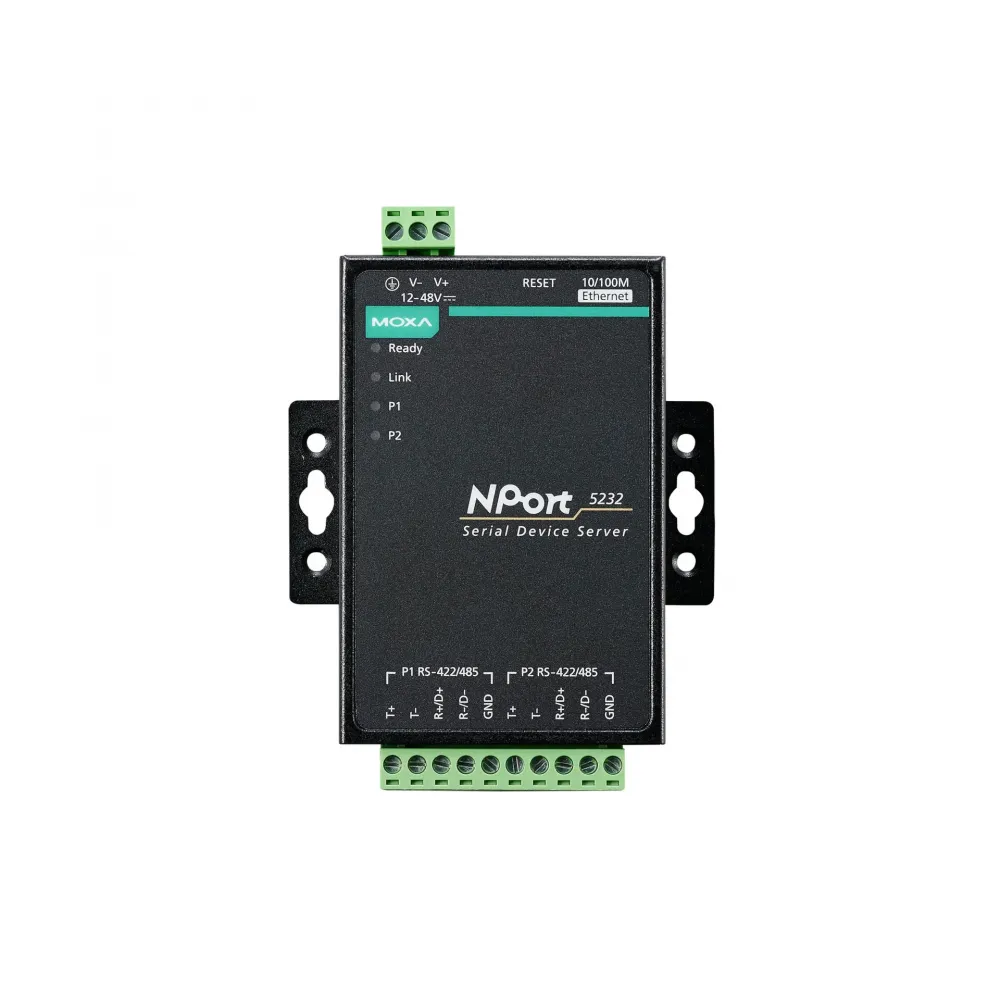 NPort 5232: 2-портовый сервер последовательных устройств RS-422/485 (без адаптера питания)