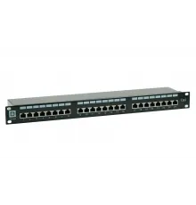 Коммутационная панель Pixietech, 19 экранированная, 1U, 24 порта, cat.6