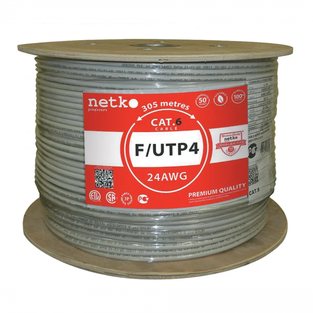 Кабель F/UTP 4 пары Cat.6 NETKO, 23 AWG, PVC, 305м