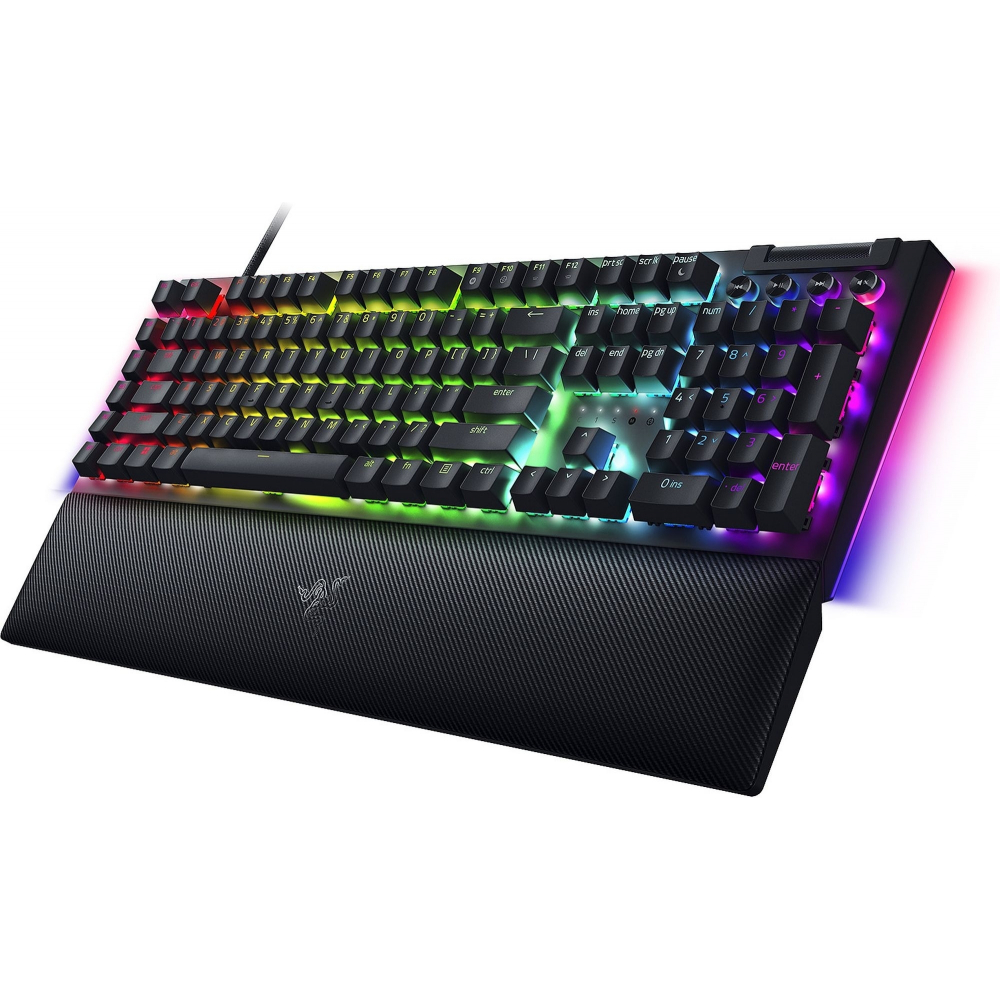 Клавиатура механическая Razer BlackWidow V4, 114 клавиш, Yellow Switch, USB-A, EN/RU, RGB, чёрная