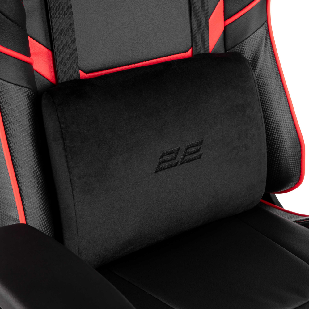 Кресло игровое 2E GAMING HIBAGON II, ПУ кожа, 3D-Armrests, черно-красное