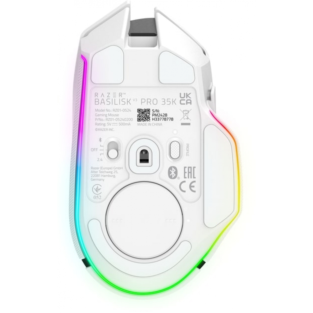 Мышь Razer Basilisk V3 Pro 35K, RGB, USB-A/WL/BT, белый