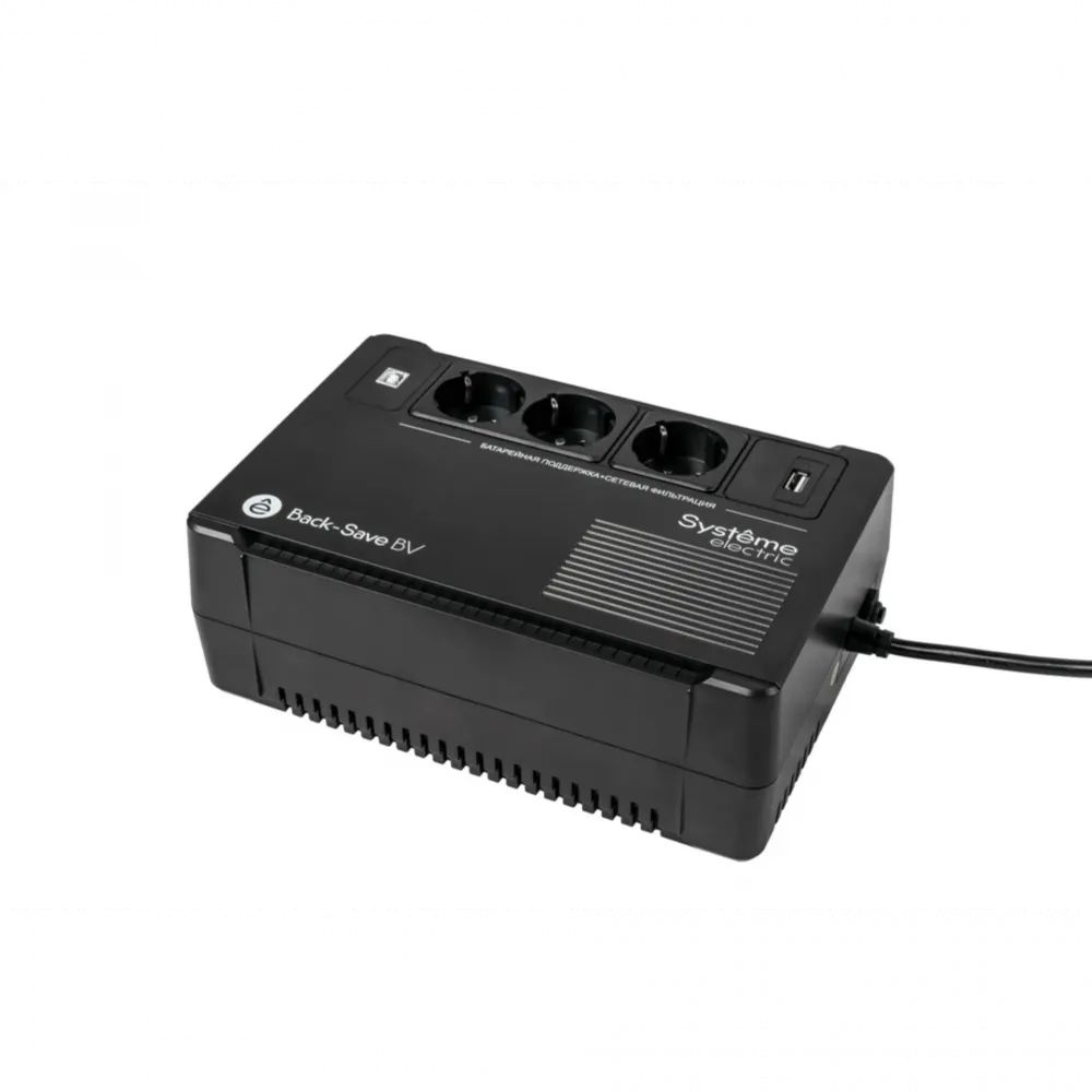 ИБП Back-Save BV Systeme Electric 800 ВА с AVR, 3 розетки Schuko, USB Type-A