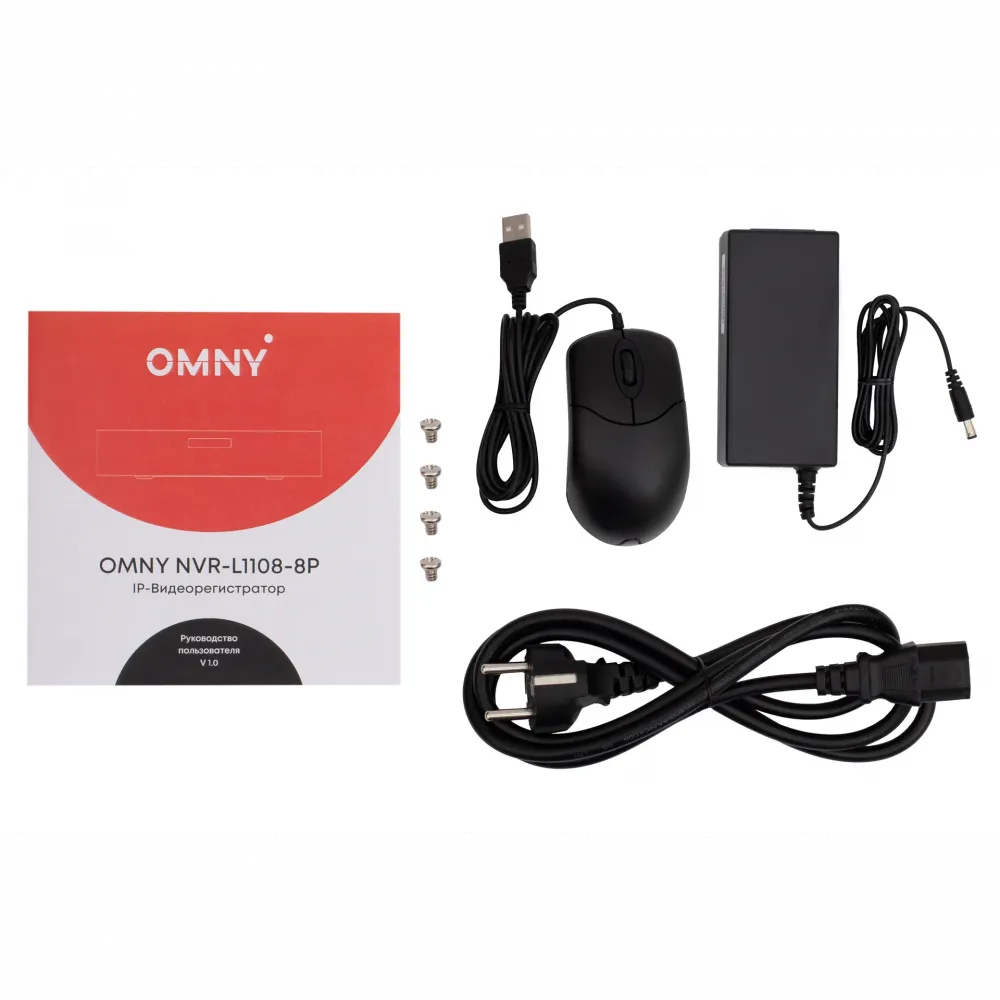 Видеорегистратор сетевой OMNY NVR-L1108-8P 8-канальный 8 POE