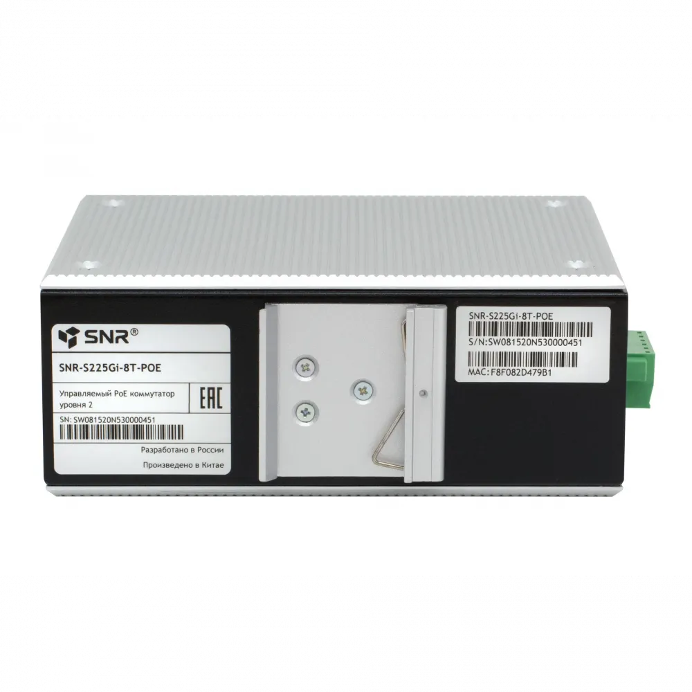 Управляемый промышленный POE коммутатор SNR-S225Gi-8T-POE, 8 портов
