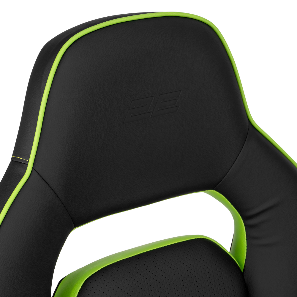 Кресло 2E GAMING HEBI с подлокотниками Foldable Armrests, чёрно-зелёный