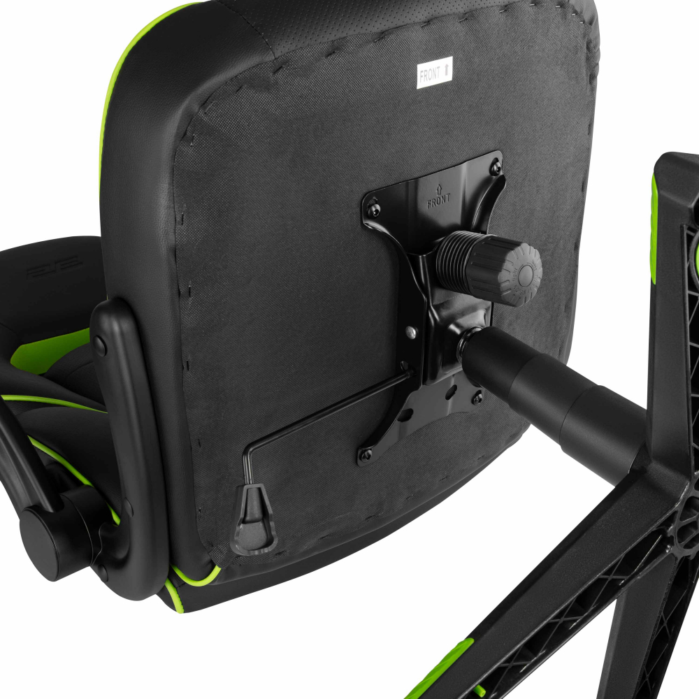 Кресло 2E GAMING HEBI с подлокотниками Foldable Armrests, чёрно-зелёный
