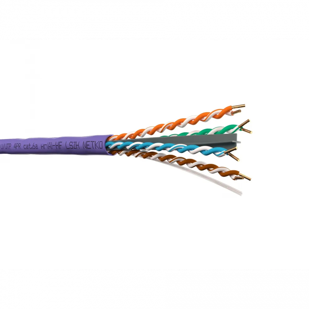 Кабель U/UTP4 cat.6a NETKO, 4 пары 23 AWG, нг(А)-HF LSZH, indoor, 305м
