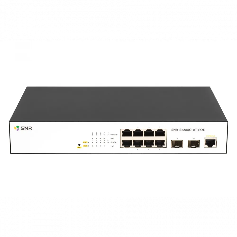 Управляемый PoE коммутатор SNR-S2200G-8T-POE, 8 портов Gigabit