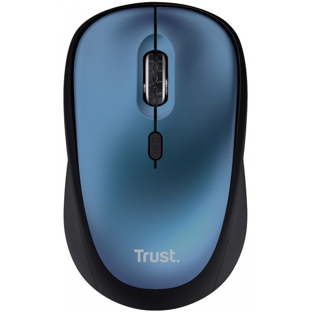 Мышь Trust Yvi+ Silent ECO, беспроводная, синяя