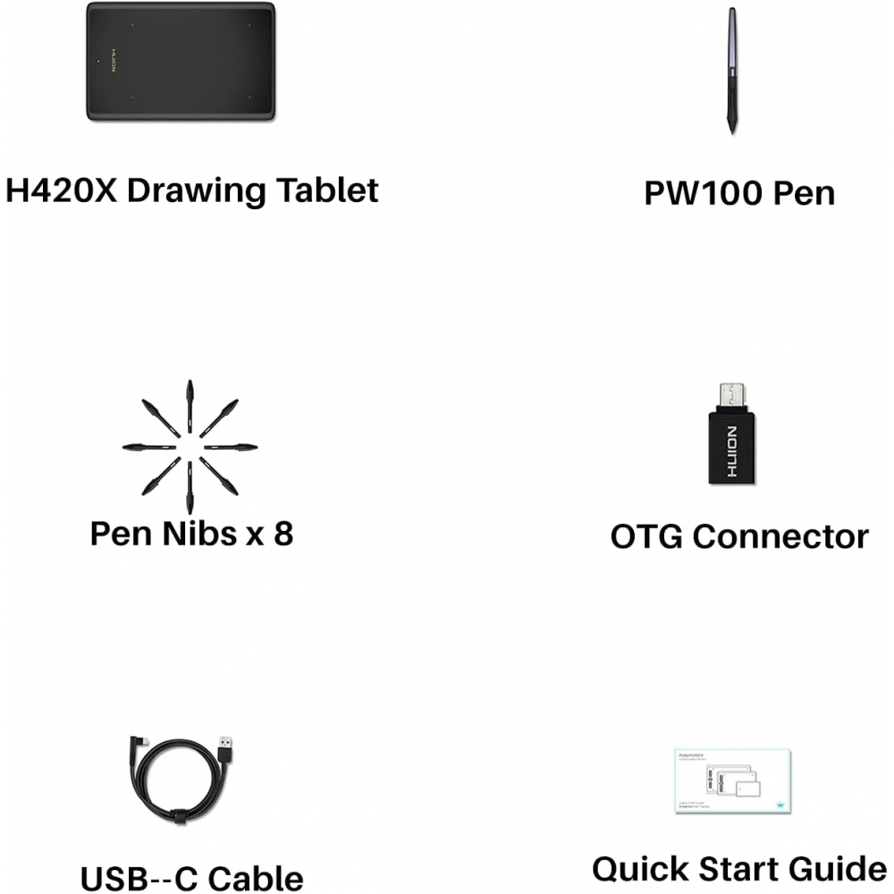 Графический планшет Huion H420X USB-C черный