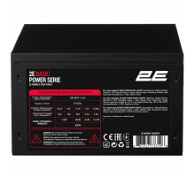 Блок питания 2E Basic Power  (600W), >80%, 120мм, 1xMB 24pin(20+4), 1xCPU 8pin(4+4), 3xMolex, 4xSATA, 2xPCIe 8pin(6+2)