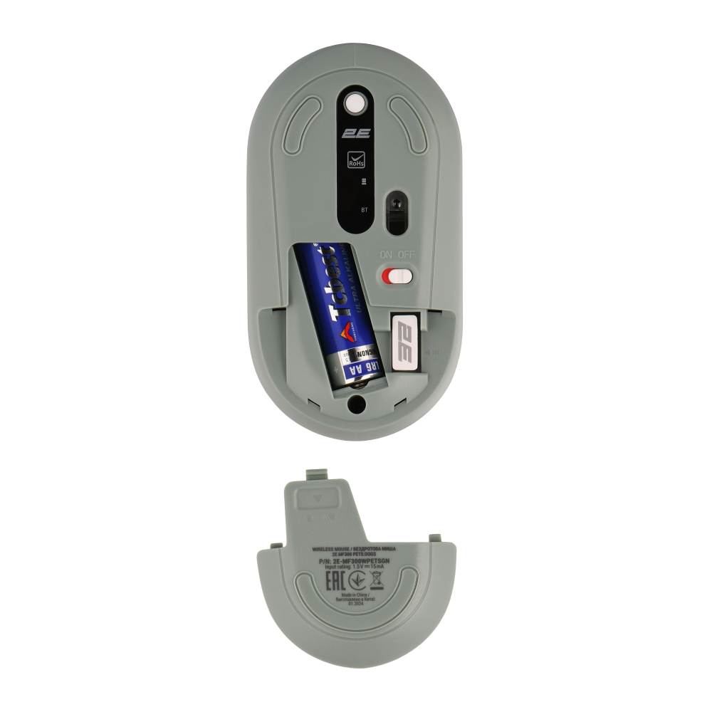 Мышь 2E MF300 PETS:DOGS Silent WL BT, зелёный