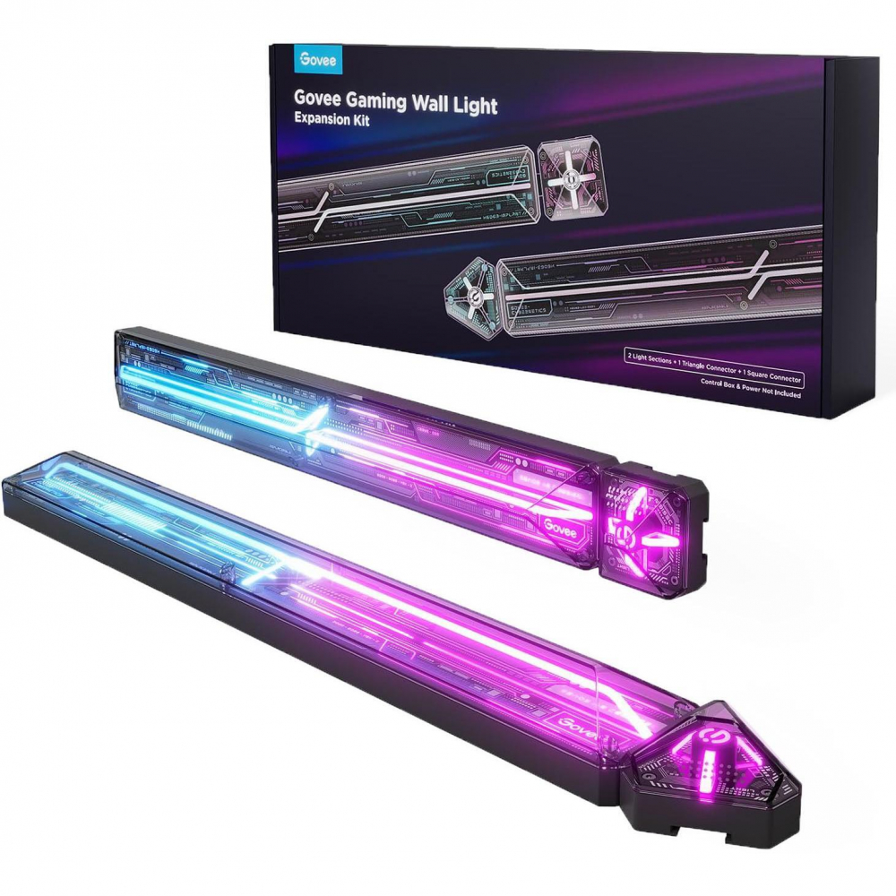 Набор настенных светильников Govee H1063 Gaming Wall light Expansion Kit, 2шт, RGBIC, WI-FI/Bluetooth, фиолетовый